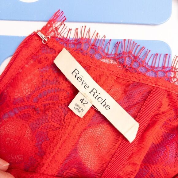 RÊVE RICHE Ema Dress Red Strapless Corset Mini - Picture 9 of 9